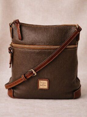Dooney & Bourke Pebble Leather Zip Crossbody Bag Tmoro Brown